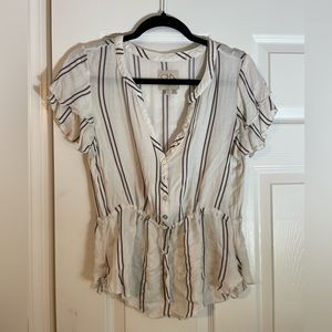 Chaser Cream Striped Blouse
